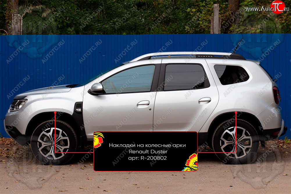 4 799 р. Накладки на колесные арки Вариант 2 Русская Артель  Renault Duster  HM (2020-2024) (Поверхность текстурная)  с доставкой в г. Таганрог