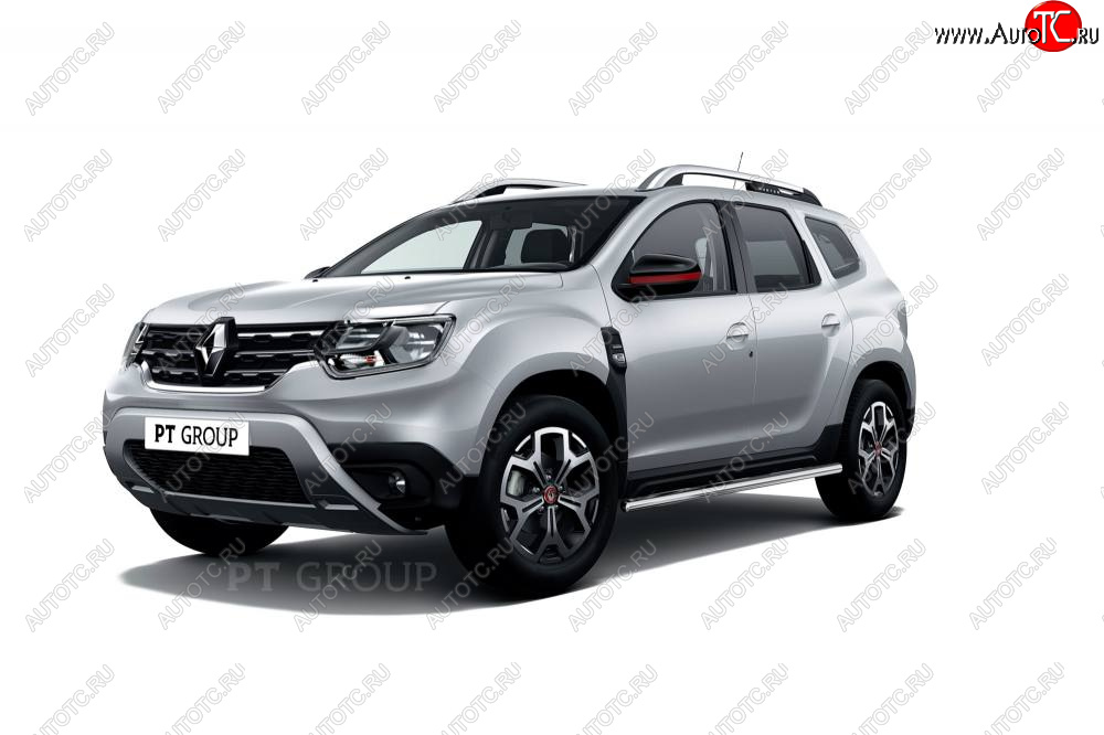 17 999 р. Защита порогов (прямая, Ø63 мм) Petroil Tuning  Renault Duster  HM (2021-2024) рестайлинг (полированная нержавейка)  с доставкой в г. Таганрог