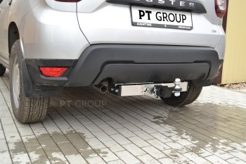 18 399 р. Фаркоп (с нержавеющей накладкой) Petroil Tuning Renault Duster HM (2020-2024) (Без заглушки )  с доставкой в г. Таганрог. Увеличить фотографию 3