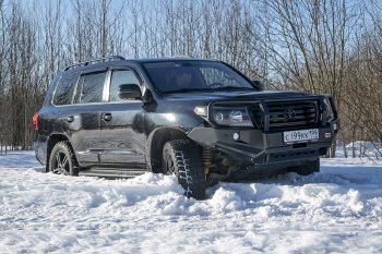 65 999 р. Бампер передний силовой РИФ  Toyota Land Cruiser  200 (2007-2015) дорестайлинг, 1-ый рестайлинг (С дополнительными фарами, защитной дугой и защитой бачка омывателя)  с доставкой в г. Таганрог. Увеличить фотографию 3