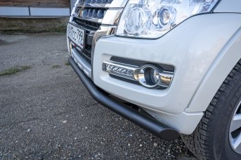 38 999 р. Бампер передний силовой РИФ Mitsubishi Pajero 4 V80 3 дв. 1-ый рестайлинг (2011-2014) (Под площадку для лебёдки RIFPJR-30000 с защитой радиатора)  с доставкой в г. Таганрог. Увеличить фотографию 2