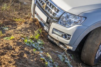 38 999 р. Бампер передний силовой РИФ Mitsubishi Pajero 4 V80 3 дв. 1-ый рестайлинг (2011-2014) (Под площадку для лебёдки RIFPJR-30000 с защитой радиатора)  с доставкой в г. Таганрог. Увеличить фотографию 5