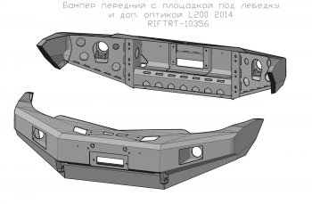 55 999 р. Бампер передний силовой РИФ  Mitsubishi L200  4 - Pajero Sport  PB (С дополнительными фарами и защитой бачка омывателя)  с доставкой в г. Таганрог. Увеличить фотографию 4