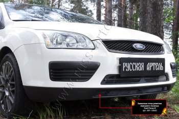 2 499 р. Защитная сетка решетки переднего бампера Русская Артель Ford Focus 2  седан дорестайлинг (2004-2008) (Поверхность текстурная)  с доставкой в г. Таганрог. Увеличить фотографию 2