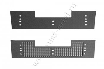 1 999 р. Комплект защиты (сетка и зимняя заглушка) в передний бампер Русская Артель  Mitsubishi Pajero  4 V90 (2014-2020) 2-ой рестайлинг (Поверхность текстурная)  с доставкой в г. Таганрог. Увеличить фотографию 2