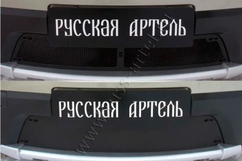 2 999 р. Защитная сетка и зимняя заглушка решетки радиатора Русская Артель Renault Sandero Stepway (BS) (2010-2014) (Поверхность текстурная)  с доставкой в г. Таганрог. Увеличить фотографию 2