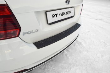 1 039 р. Накладка на задний бампер Petroil Tuning  Volkswagen Polo  5 (2015-2020) седан рестайлинг (Текстурная поврехность)  с доставкой в г. Таганрог. Увеличить фотографию 2