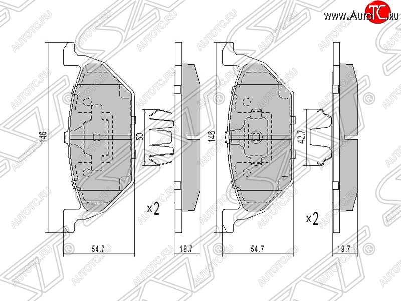 1 099 р. Колодки тормозные SAT (передние) Audi A1 8X1 хэтчбэк 3 дв. дорестайлинг (2010-2014)  с доставкой в г. Таганрог