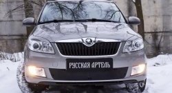 959 р. Зимняя заглушка решетки переднего бампера РА  Skoda Fabia  Mk2 (2010-2014) универсал рестайлинг, хэтчбэк рестайлинг  с доставкой в г. Таганрог. Увеличить фотографию 2