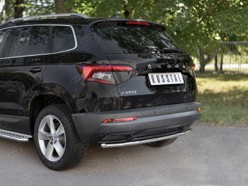 14 549 р. Защита заднего бампера (Ø42 мм, нержавейка) SLITKOFF Skoda Karoq NU7 дорестайлинг (2017-2021)  с доставкой в г. Таганрог. Увеличить фотографию 2