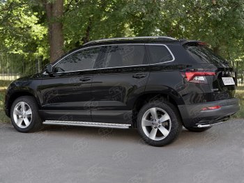 14 549 р. Защита заднего бампера (Ø42 мм, нержавейка) SLITKOFF Skoda Karoq NU7 дорестайлинг (2017-2021)  с доставкой в г. Таганрог. Увеличить фотографию 4