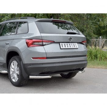 16 349 р. Защита заднего бампера (Ø63 мм уголки, нержавейка) SLITKOFF  Skoda Kodiaq  NU7 (2017-2021) дорестайлинг  с доставкой в г. Таганрог. Увеличить фотографию 4