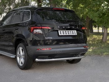 15 249 р. Защита заднего бампера (Ø63 мм, нержавейка) SLITKOFF  Skoda Kodiaq  NU7 (2017-2021) дорестайлинг  с доставкой в г. Таганрог. Увеличить фотографию 2