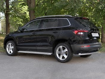 15 249 р. Защита заднего бампера (Ø63 мм, нержавейка) SLITKOFF  Skoda Kodiaq  NU7 (2017-2021) дорестайлинг  с доставкой в г. Таганрог. Увеличить фотографию 4