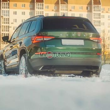 5 399 р. Имитация насадок глушителя MV-Tuning  Skoda Kodiaq  NU7 (2017-2021) дорестайлинг (SPACE GRAY (серый глянец))  с доставкой в г. Таганрог. Увеличить фотографию 4