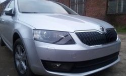 2 569 р. Сетка (для комплектации Ambition, Elegance) на бампер Russtal (черная)  Skoda Octavia  A7 (2012-2017) дорестайлинг лифтбэк, дорестайлинг универсал  с доставкой в г. Таганрог. Увеличить фотографию 3