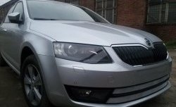 2 699 р. Сетка (для комплектации Ambition, Elegance) на бампер Russtal (хром)  Skoda Octavia  A7 (2012-2017) дорестайлинг лифтбэк, дорестайлинг универсал  с доставкой в г. Таганрог. Увеличить фотографию 3