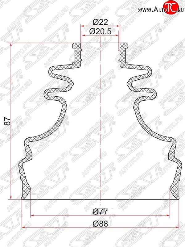 379 р. Пыльник ШРУСа (внутренний) SAT  Skoda Octavia ( Tour A4 1U5,  Tour A4 1U2) (1996-2000), Volkswagen Passat ( B5,  B5.5) (1996-2005)  с доставкой в г. Таганрог