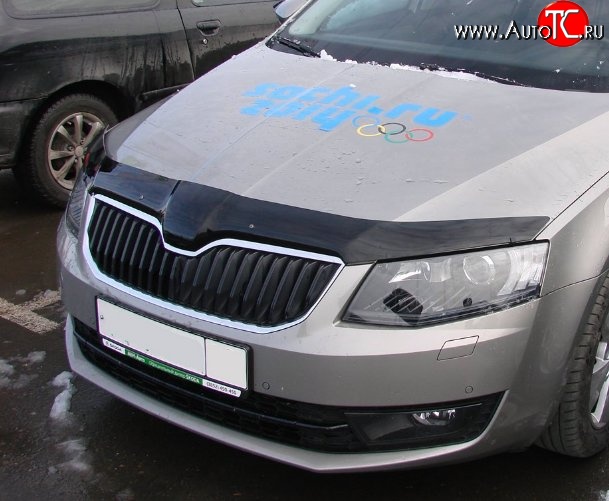 2 879 р. Дефлектор капота NovLine Skoda Octavia A7 дорестайлинг универсал (2012-2017)  с доставкой в г. Таганрог