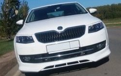 5 999 р. Накладка на передний бампер CT Skoda Octavia A7 дорестайлинг лифтбэк (2012-2017) (Неокрашенная)  с доставкой в г. Таганрог. Увеличить фотографию 4