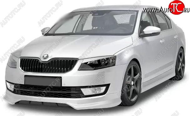 5 999 р. Накладка на передний бампер CT Skoda Octavia A7 дорестайлинг лифтбэк (2012-2017) (Неокрашенная)  с доставкой в г. Таганрог