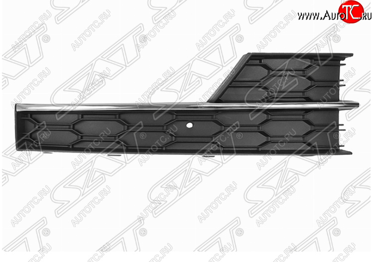 1 139 р. Правая решетка в передний бампер SAT (под ПТФ и хром молдинг) Skoda Octavia A7 рестайлинг универсал (2016-2020)  с доставкой в г. Таганрог
