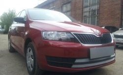 2 399 р. Сетка на бампер Russtal (хром) Skoda Rapid NH3 дорестайлинг лифтбэк (2012-2017)  с доставкой в г. Таганрог. Увеличить фотографию 3