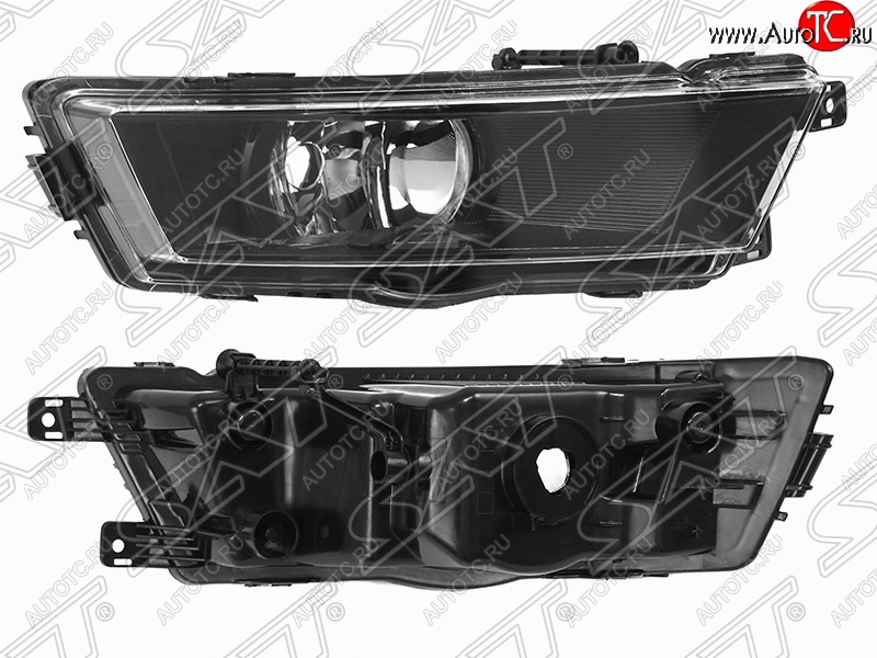 1 669 р. Правая противотуманная фара (чёрная) SAT Skoda Rapid NH3 дорестайлинг лифтбэк (2012-2017)  с доставкой в г. Таганрог