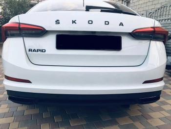 Имитация насадок глушителя RS Style MV-Tuning Skoda (Шкода) Rapid (Рапид)  MK2 (2019-2024) MK2