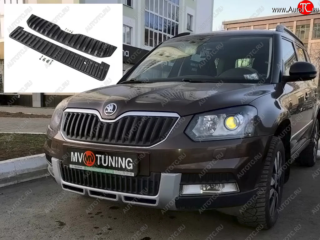 2 999 р. Заглушка решетки радиатора (верхняя, OUTDOOR) MV-Tuning  Skoda Yeti (2013-2018) (Текстурная поверхность)  с доставкой в г. Таганрог