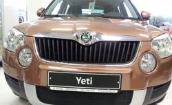 1 469 р. Сетка на бампер Russtal (черная)  Skoda Yeti (2009-2013)  с доставкой в г. Таганрог. Увеличить фотографию 1