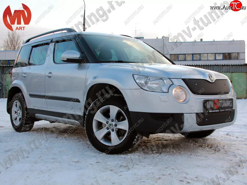 5 399 р. Зимние заглушки (шагрень, верхняя и нижняя) MV-Tuning  Skoda Yeti (2009-2013) (Текстурная поверхность)  с доставкой в г. Таганрог