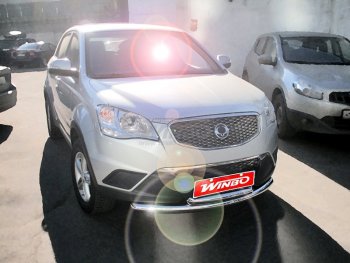 13 549 р. Защита переднего бампера WINBO (Ø76 мм, нержавейка) SSANGYONG Actyon рестайлинг (2013-2021)  с доставкой в г. Таганрог. Увеличить фотографию 2