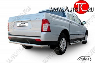 9 809 р. Защита заднего бампера Arbori SSANGYONG Actyon Sport (2012-2024)  с доставкой в г. Таганрог