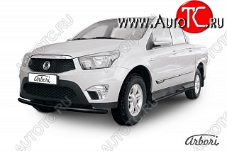 5 777 р. Защита переднего бампера Arbori SSANGYONG Actyon Sport (2012-2024)  с доставкой в г. Таганрог