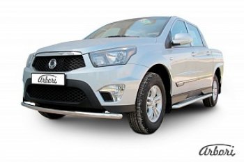 10 979 р. Защита переднего бампера Arbori  SSANGYONG Actyon Sport (2012-2025)  с доставкой в г. Таганрог. Увеличить фотографию 1