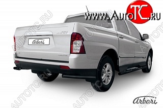 5 399 р. Защита заднего бампера Arbori SSANGYONG Actyon Sport (2012-2024)  с доставкой в г. Таганрог