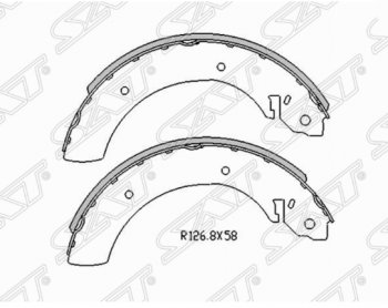 1 669 р. Комплект задних тормозных колодок SAT SSANGYONG Actyon 1 (2006-2010)  с доставкой в г. Таганрог. Увеличить фотографию 1