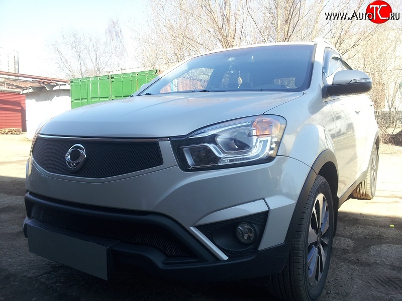 2 099 р. Нижняя сетка на бампер Russtal (черная) SSANGYONG Actyon рестайлинг (2013-2021)  с доставкой в г. Таганрог