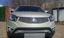 1 539 р. Сетка в решетку радиатора Russtal  SSANGYONG Actyon (2013-2021) рестайлинг (хром)  с доставкой в г. Таганрог. Увеличить фотографию 1