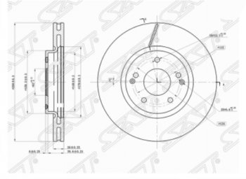 Передний тормозной диск SAT SSANGYONG Korando 3 дорестайлинг (2010-2024)