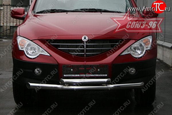 1 052 р. Защита переднего бампера двойная Souz-96 (d76/60) SSANGYONG Actyon 1 (2006-2010)  с доставкой в г. Таганрог