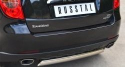 16 849 р. Защита заднего бампера (Ø75x42 мм, нержавейка) Russtal SSANGYONG Actyon дорестайлинг (2010-2013)  с доставкой в г. Таганрог. Увеличить фотографию 2