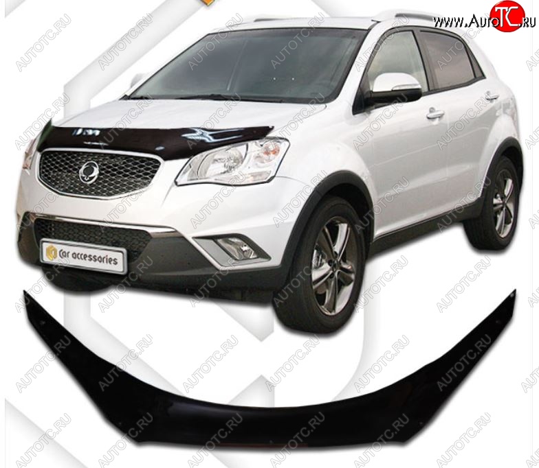 2 159 р. Дефлектора окон CA-Plastic  SSANGYONG Korando  2 (1996-2006) (Шелкография белая, Без хром.молдинга)  с доставкой в г. Таганрог