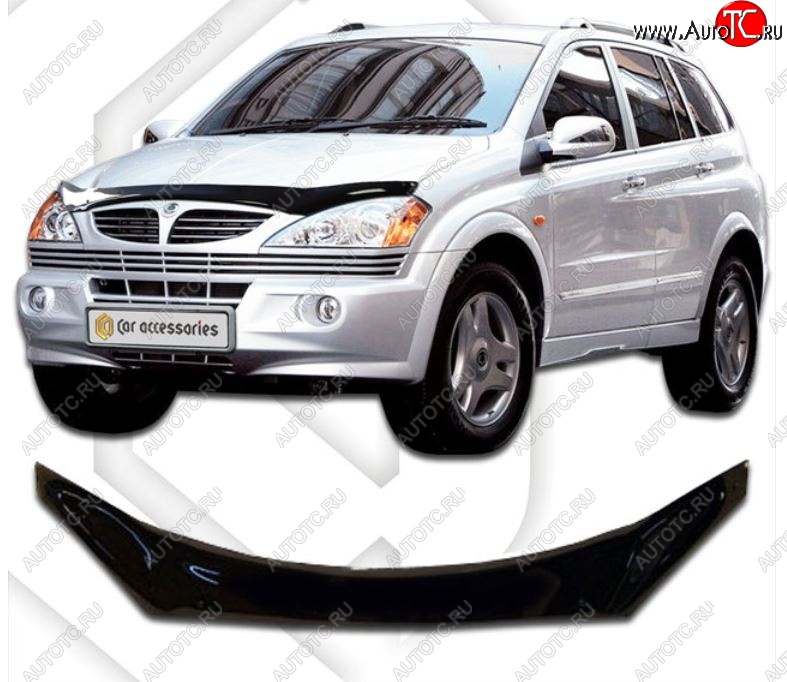 2 199 р. Дефлектор капота (exclusive ) CA-Plastiс SSANGYONG Kyron рестайлинг (2007-2016) (серия Classic черный, Без надписи)  с доставкой в г. Таганрог