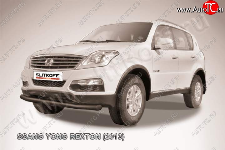 9 999 р. Защита переднего бампер Slitkoff  SSANGYONG Rexton  Y290 (2012-2017) (Цвет: серебристый)  с доставкой в г. Таганрог