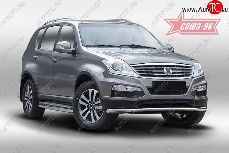 12 914 р. Защита переднего бампера одинарная Souz-96 (d60). SSANGYONG Rexton Y290 (2012-2017)  с доставкой в г. Таганрог