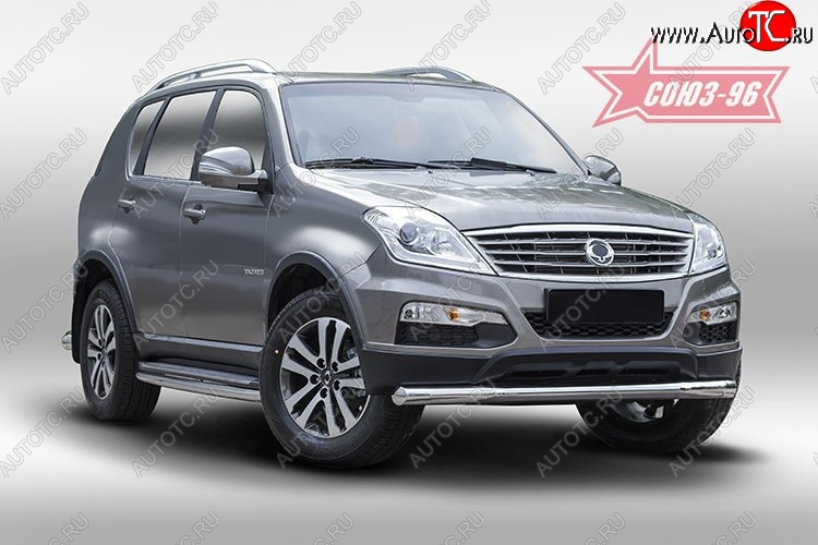 14 669 р. Защита переднего бампера одинарная Souz-96 (d76) SSANGYONG Rexton Y290 (2012-2017)  с доставкой в г. Таганрог