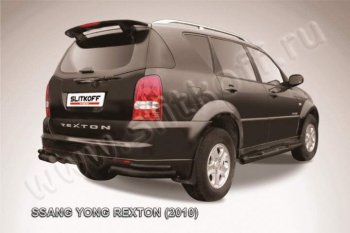 8 199 р. Уголки d76+d42 двойные SSANGYONG Rexton Y250 (2006-2012) (Цвет: серебристый)  с доставкой в г. Таганрог. Увеличить фотографию 1