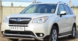 25 599 р. Защита переднего бампера (2 трубыØ63 мм, волна, нержавейка) SLITKOFF Subaru Forester SJ дорестайлинг (2012-2016)  с доставкой в г. Таганрог. Увеличить фотографию 4